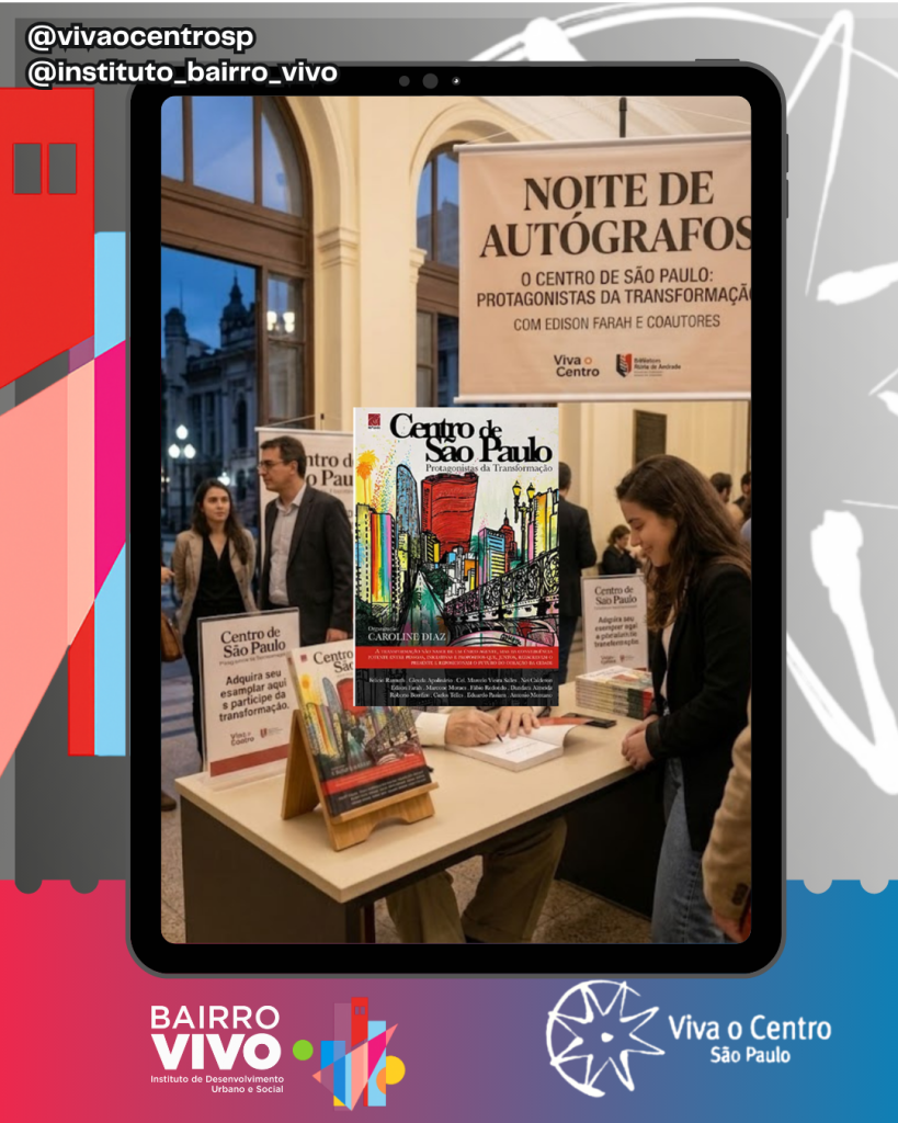 O Centro de São Paulo viveu uma noite de celebração e reflexão nesta última quarta-feira (29). A icônica Biblioteca Mário de Andrade foi o palco para o lançamento da obra “Centro de São Paulo – Protagonistas da Transformação” (Editora Reflexão), evento que contou com a presença e o protagonismo do presidente da Associação Viva o Centro, Edison Farah.