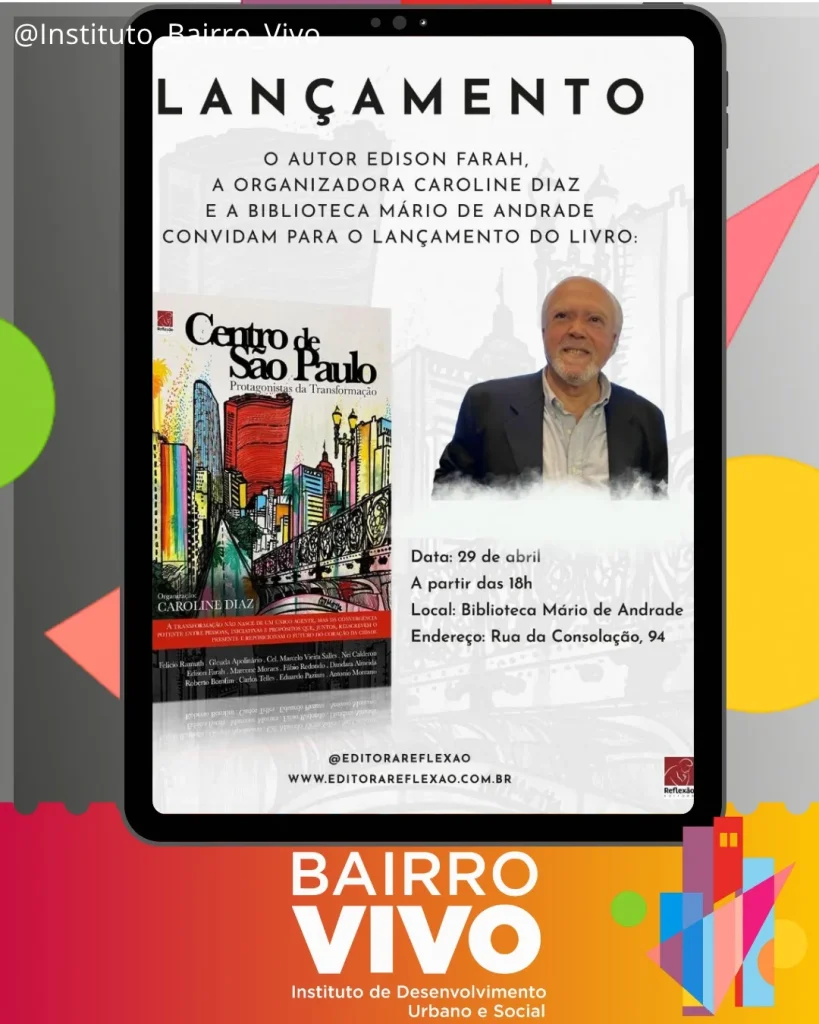 O Instituto Bairro Vivo tem a honra de convidar a todos para um marco literário e urbanístico de inestimável valor. O coração de nossa cidade não se resume à sua arquitetura; ele ganha vida e substância através das trajetórias daqueles que se devotam, com abnegação, à sua contínua transformação.